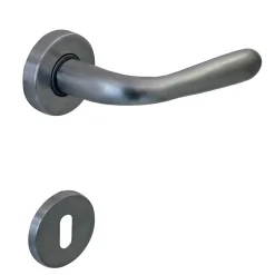 Poignée de porte intérieure sur rosaceZamac chrome satiné mat Avec ressort de rappel Hardwarexchange
