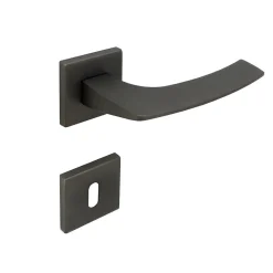 Poignée de porte intérieure sur rosaceZamac canon de fusil satiné mat Avec ressort de rappel Hardwarexchange