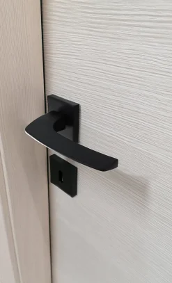 Poignée de porte intérieure sur rosaceZamac canon de fusil satiné mat Avec ressort de rappel Hardwarexchange