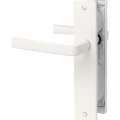 Poignée de porte intérieure - Kaza - Vachette - Blanc alba - Bec de cane - 195 mm