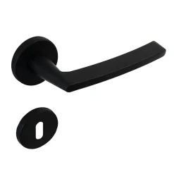 Poignée de porte intérieure sur rosace Zamac noir mat Avec ressort de rappel Hardwarexchange