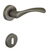 Poignée de porte intérieure sur rosaceZamac nickel satiné mat Avec ressort de rappel Hardwarexchange