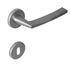 Poignée de porte intérieure sur rosace Zamac chrome satiné Avec ressort de rappel Hardwarexchange