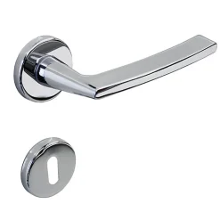 Poignée de porte intérieure sur rosace Zamac chrome brillant Avec ressort de rappel Hardwarexchange