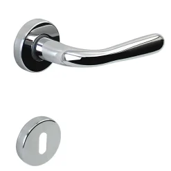 Poignée de porte intérieure sur rosaceZamac chrome brillant Avec ressort de rappel Hardwarexchange