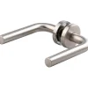 Poignée de porte sur rosace inox - Bec de cane - LC1 - Vachette