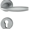 Poignée de porte sur rosace ronde - New York - Hoppe - inox mat - Clé I