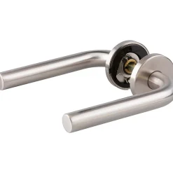 Poignée de porte sur rosace inox mat - Bec de cane - EsT.ZG 51 - Normbau