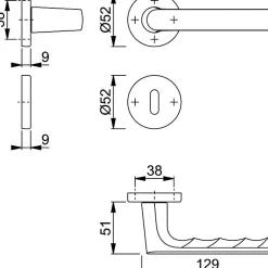 Poignée de porte sur rosace ronde - Hamburg - Hoppe - Noir mat - Clé L