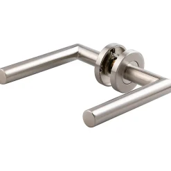 Poignée de porte sur rosace inox - Bec de cane - V19 - Normbau