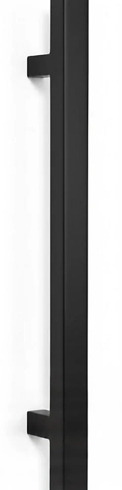 Poignée de tirage Carrée 25x25 mm - Entraxe350 - S70 - L500 mm - INOX 304 Laqué RAL 9005 Noir Mat