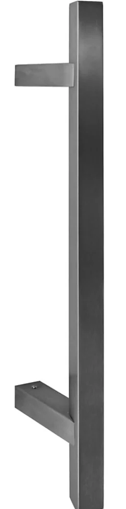 Poignée de tirage carrée 25x25 mm - Entraxe350 - S85 - A70 - L500 mm - incliné 45 - INOX 304 satiné