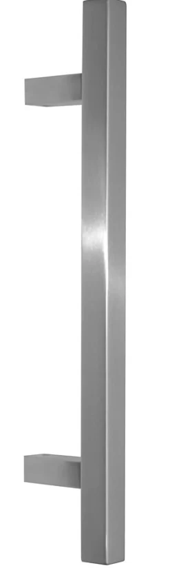 Poignée de tirage Carrée 25x25 mm - Entraxe350 - S80 - A65 - L500 mm - incliné 60 - INOX 304 poli