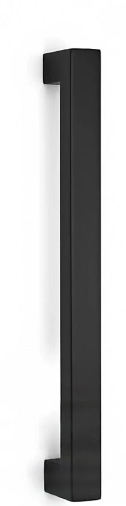 Poignée de tirage Carrée 20x20 mm - Entraxe200 mm - INOX 304 Laqué RAL 9005 Noir Mat