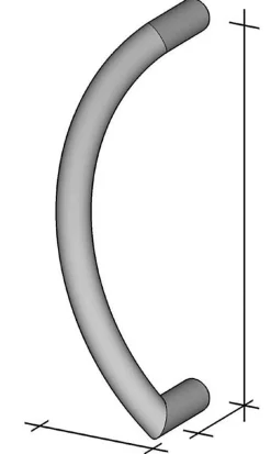 Poignée de tirage Diamètre 32 mm - Entraxe350 mm - INOX 304 satiné