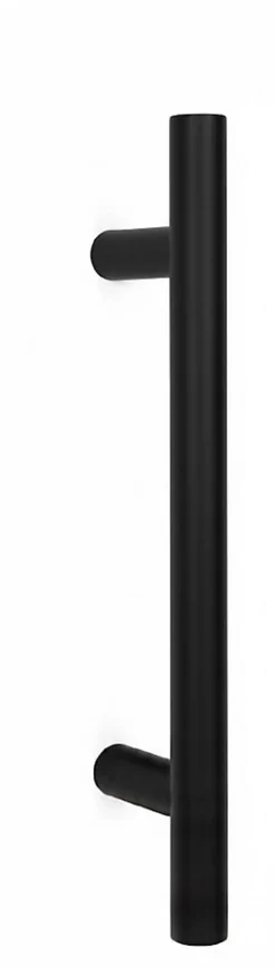 Poignée de tirage Diamètre 30 mm - Entraxe300 - S80 - A70 - L450 mm - inclinée 45 - INOX 304 Laqué RAL 9005 Noir Mat