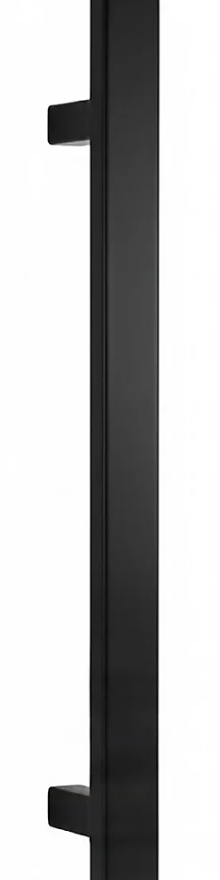 Poignée de tirage Rectangle 40x10 mm - Entraxe350 - S55 - L500 mm - INOX 304 Laqué RAL 9005 Noir Mat