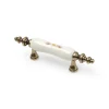 Poignée en porcelaine marron, dimensions: 125x18x30mm, inserts: 64mm-