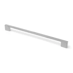 Poignée en Zamak, finition chrome mat, dimensions: 272x8x27mm et inserts: 256mm-