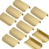 Poignée invisible dorée, 10 pièces Poignée dorée Poignée de meuble dorée Poignée de meuble invisible Entraxe 64 mm