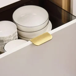 Poignée invisible dorée, 10 pièces Poignée dorée Poignée de meuble dorée Poignée de meuble invisible Entraxe 64 mm