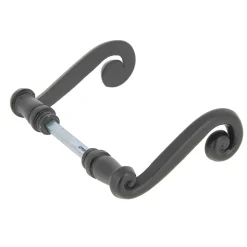 Poignée sur rosace à visser alliage de zinc mat noir ⌀7 x L.100 x ep. 38/42 mm