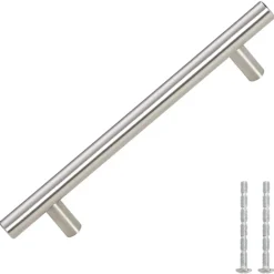 Poignées d armoire 10 pcs argenté 128 mm acier inoxydable
