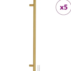 Poignées d armoire 5 pcs doré 480 mm acier inoxydable