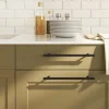 Poignées d armoire 5 pcs noir 224 mm acier inoxydable
