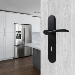 Poignées de porte EASY-K Ersa sans perçage noires 220x40mm Trou de clé L