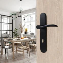 Poignées de porte EASY-K Ersa sans perçage noires 220x40mm Trou de clé L