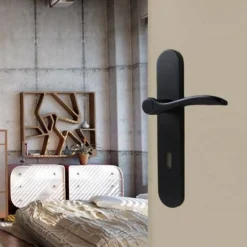 Poignées de porte EASY-K Ersa sans perçage noires 220x40mm Trou de clé L