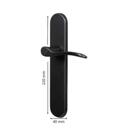 Poignées de porte EASY-K Ersa sans perçage noires 220x40mm Trou de clé L