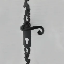 Poignées de porte fer forgé COQ noir 330X36 mm Trou de cylindre i