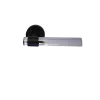 Poignées de porte "JOY" INCOLORE Plexiglass Cristalline Pied Inox Noir - Sans rosaces de fonction