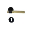 Poignées de Porte" JOY" JAUNES Plexiglass Cristalline pieds inox noirs - +1 Paire de rosaces cylindre