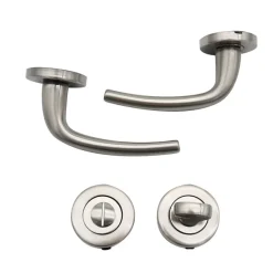 Poignées de Porte, Rosace Nickel, Carré 7, Fermeture par Condamnation, Fabrication Française