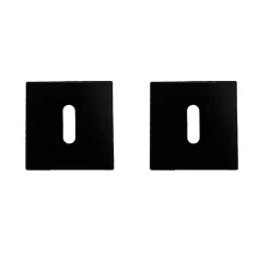 Poignées de porte sur rosace noir mat - Modèle Mathilda Trou de clé L