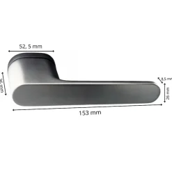 Poignées de porte sur rosace oblongue Canon de fusil / Gris anthracite - Modèle Marina