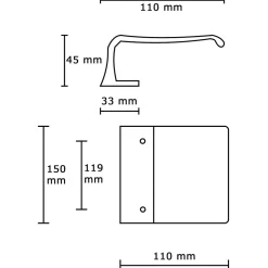 Poignées de tirage en aluminium pour portes H 150mm anodisé Bronze satiné- lot de 6 boutons
