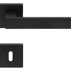 Poignées, Lot de 20 rosace a clipser 019, Carré 7 mm, rosace trou de clé L, finition noir, pour porte intérieure.