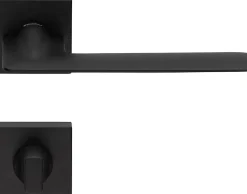 Poignées rosace a clipser, Lote de 12. Carré 7 mm, rosace condamnation Carré 6 mm, finition noir, pour porte des WC.
