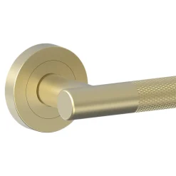 Poignées sur rosace à visser en aluminium effet doré GoodHome Irus