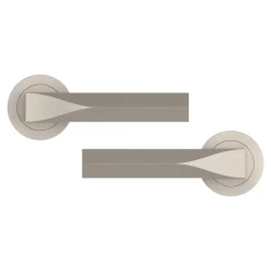 Poignées sur rosace à visser hexagonale en aluminium effet chromé GoodHome Soaz