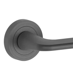 Poignées sur rosace à visser en aluminium effet titane GoodHome Arzh