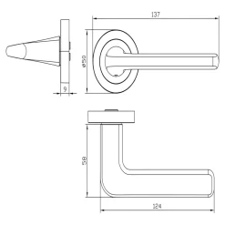 Poignées sur rosace à visser en aluminium effet titane GoodHome Arzh