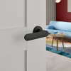 Poignées sur rosace à visser plate en aluminium noir mat GoodHome Minzho