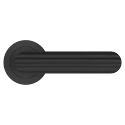 Poignées sur rosace à visser plate en aluminium noir mat GoodHome Minzho