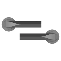Poignées sur rosace à visser hexagonale en aluminium effet titane GoodHome Soaz