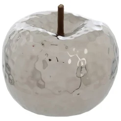 Pomme déco Pamela H.14cm céramique argenté - Atmosphera